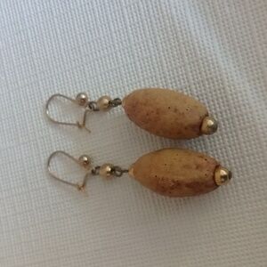 3/$15 Vintage Grecian Ceramic Greek Bead Dangle pierced  Earrings